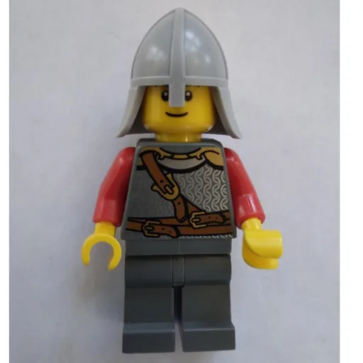 Knight (Armor with Straps, Light Bluish Gray Helmet, Black Eyebrows)