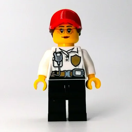 Firefighter (White Torso, Black Legs, Red Cap)