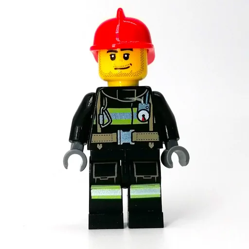 Firefighter (Black Torso, Black Legs, Red Helmet)