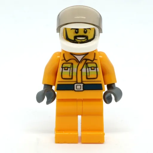 Firefighter (Pilot - Orange Torso, Orange Legs, White Helmet)