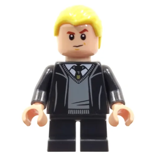 Draco Malfoy (Open Long Robes over Slytherin Sweater, Short Black Legs)