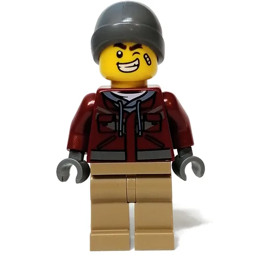 Dark Red Torso (Dark Tan Legs, Dark Bluish Grey Hat)
