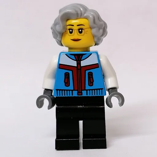 Dark Azure Torso (Black Legs, Light Bluish Grey Hair)