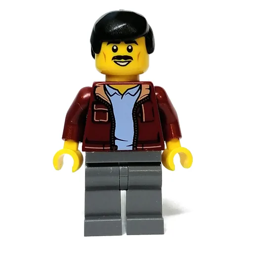 Dark Red Torso (Dark Bluish Grey Legs, Black Hair)