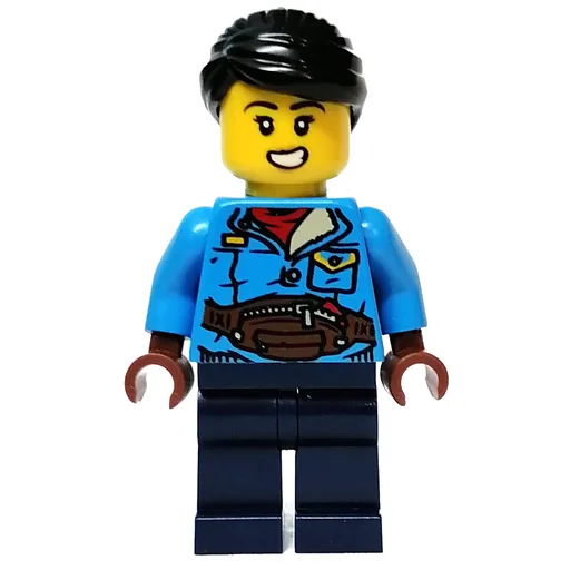 Dark Azure Torso (Dark Blue Legs, Black Hair)