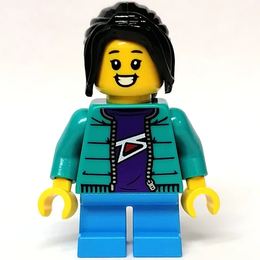 Kid (Dark Turquoise Torso, Dark Azure Legs, Black Hair)
