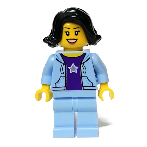 Bright Light Blue Torso and Legs (Black Hair)