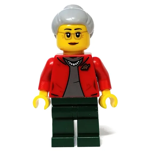 Red Torso (Dark Green Legs, Light Bluish Grey Hair)
