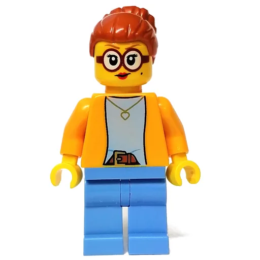 Woman (Bright Light Orange Torso, Medium Blue Legs, Dark Orange Hair)