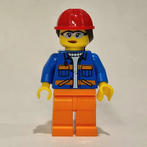 Construction Worker (Blue Jacket, Orange Legs, Red Helmet)