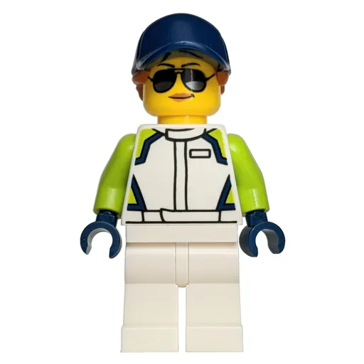 Racer (White Race Suit, Dark Blue Cap, Sunglasses)