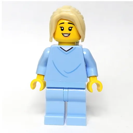 Woman (Bright Light Blue Hospital Gown, Tan Hair)