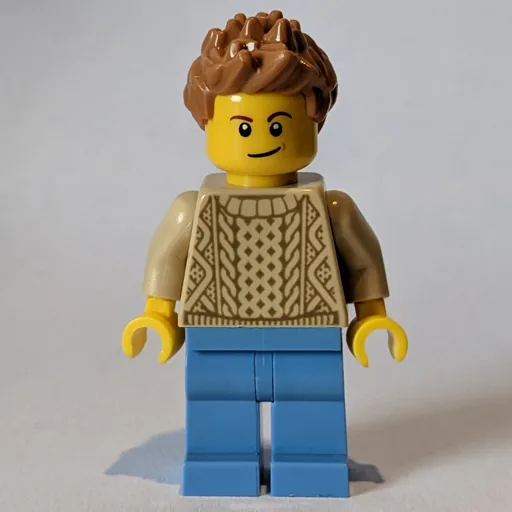 Man (Tan Sweater, Medium Blue, Medium Nougat Hair)