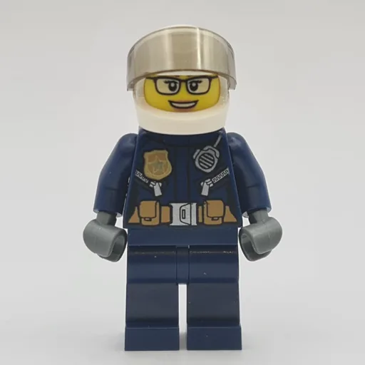 Policewoman (Dark Blue Uniform, White Helmet)