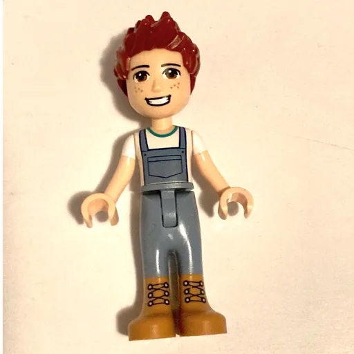 Daniel (White Shirt, Sand Blue Overall)