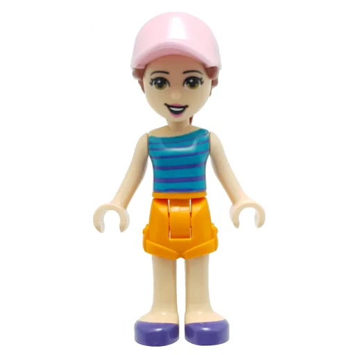 Harper (Dark Turquoise Top, Bright Light Orange Skirt, Pink Cap)
