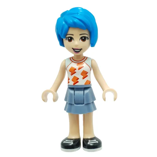 Evelyn (White Top, Sand Blue Skirt, Dark Azure Hair)