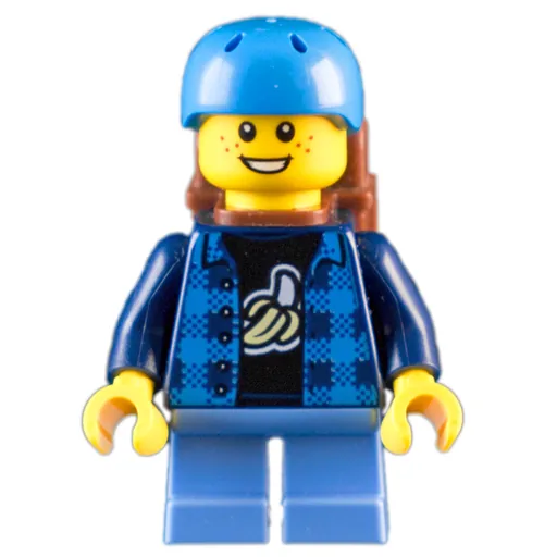 Kid (Dark Blue Torso, Medium Blue Legs, Dark Azure Helmet, Backpack)