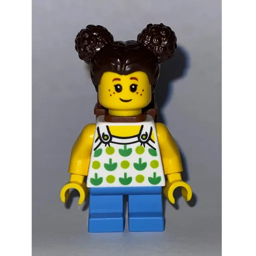 Kid (White Torso, Medium Blue Legs, Dark Brown Hair, Backpack)