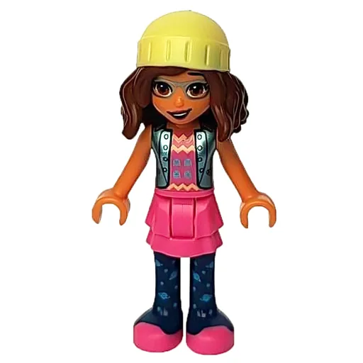 Olivia (Metallic Blue Jacket, Dark Pink Skirt, Bright Light Yellow Cap)