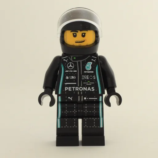 Race Driver (Black Racing Suit with Lime Trim, Black Helmet, Stubble)