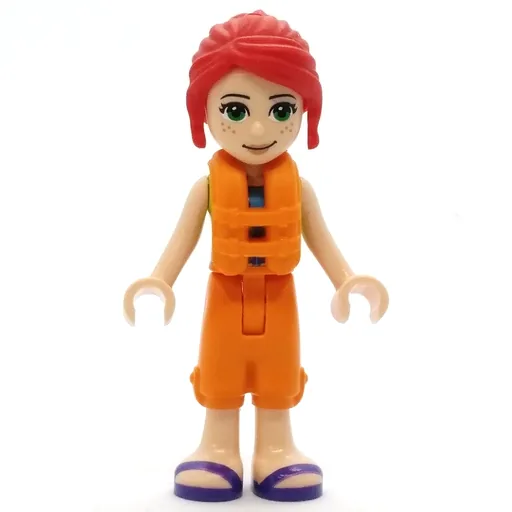 Mia (Lime Top, Orange Cropped Trousers, Orange Life Vest)