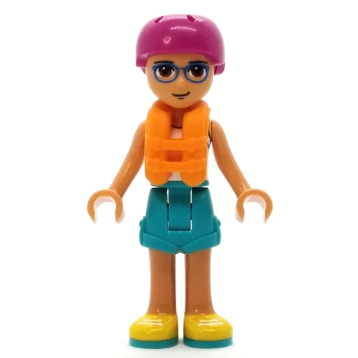 Sebastian (White Top, Dark Turquoise Shorts, Magenta Helmet, Orange Life Vest)