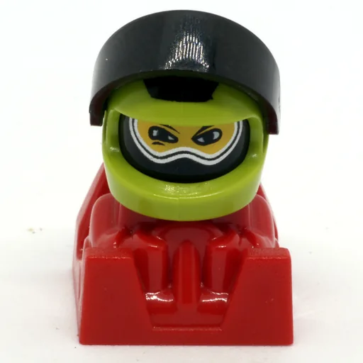 Racer (Lime Helmet,  Black Visor, Red Body)
