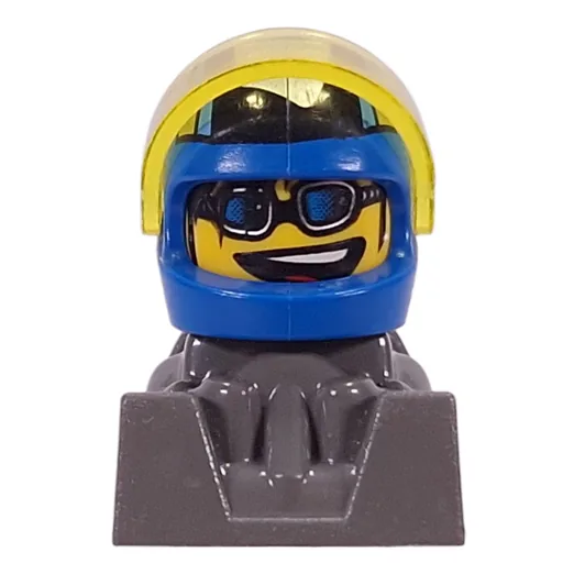 Racer (Blue Helmet, Trans-Yellow Visor, Dark Gray Body)