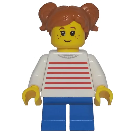Kid (White Torso, Blue Legs, Dark Orange Hair)