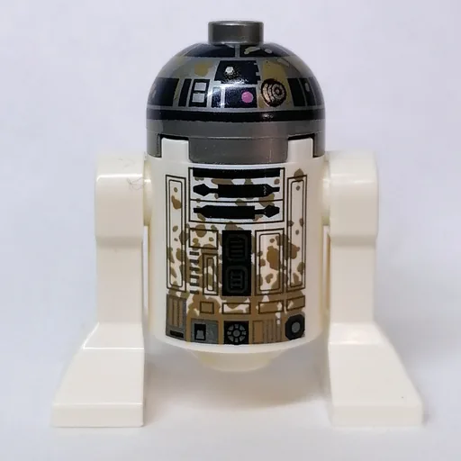 Astromech Droid (R2-D2, Flat Silver Dome, Mud Stains, Dual Sided Printed Body)