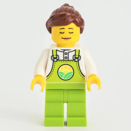 Farmer (Lime Overalls, Reddish Brown Ponytail)