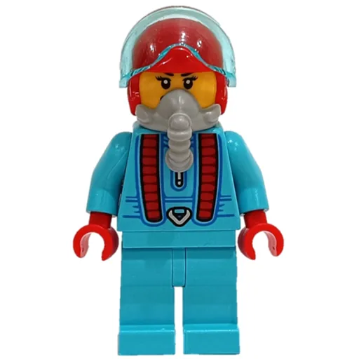Stunt Rider (Medium Azure Jumpsuit, Red Helmet)