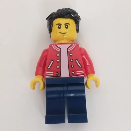 Man (Red Letterman Jacket, Dark Blue Legs)