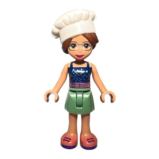 Olivia (Dark Blue Top, Sand Green Skirt, Chef's Hat)