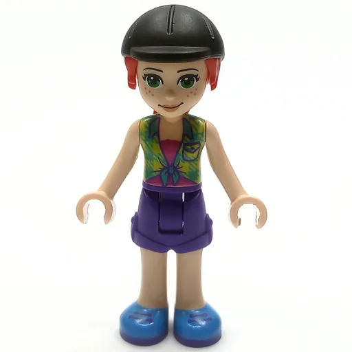 Mia (Lime Top, Dark Purple Skirt, Riding Cap)
