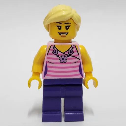 Bright Pink Torso (Dark Purple Legs, Bright Light Yellow Hair)