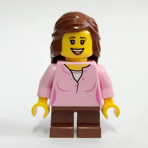 Kid (Bright Pink Torso, Reddish Brown Legs, Reddish Brown Hair)