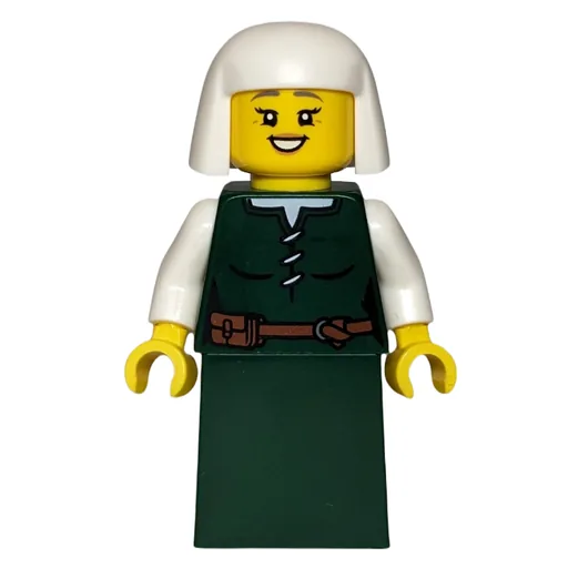 Castle Woman (Dark Green Dress, White Headdress)