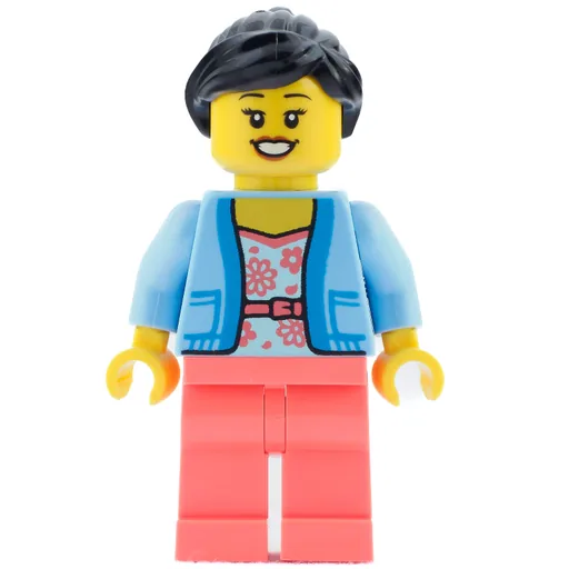 Bright Light Blue Torso (Coral Legs, Black Hair)