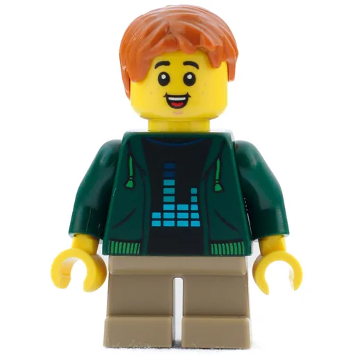 Kid (Dark Green Torso, Dark Tan Legs, Dark Orange Hair)