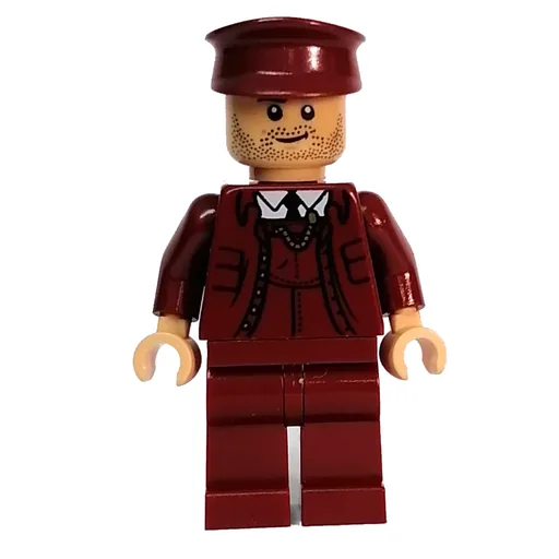 Train Conductor (Dark Red Suit, Dark Red Cap, Warm Tan Head)