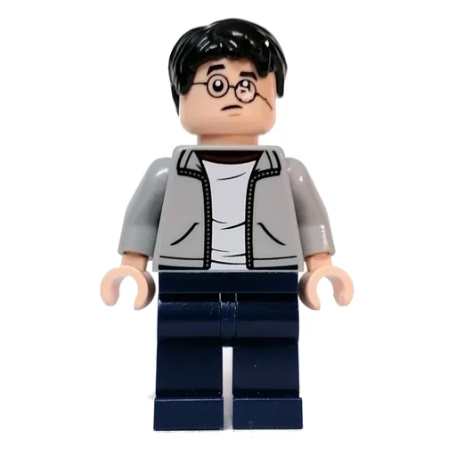 Harry Potter (Open Light Bluish Gray Jacket over White Shirt, Dark Blue Legs)