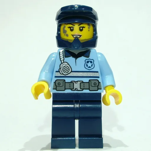Police Officer (Bright Light Blue Torso, Dark Blue Legs and Helmet)