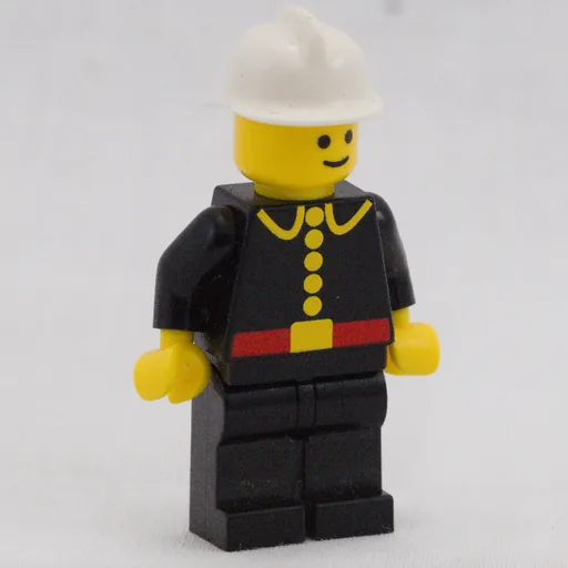 Fireman (Classic, Black Fire Jacket with Red Belt and Buttons, White Helmet (Re-issue Torso))
