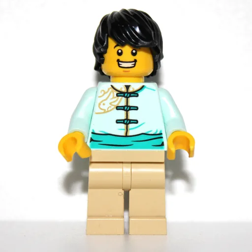 Light Aqua Torso (Tan Legs, Black Hair)