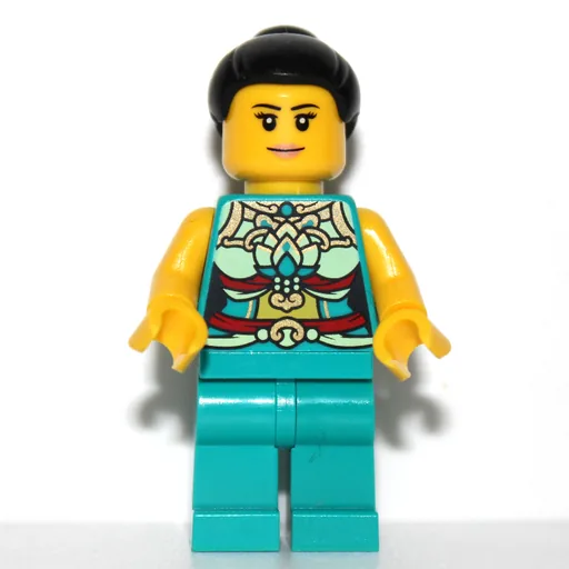 Dark Turquoise Torso (Chinese Decorations, Dark Turquoise Legs, Black Hair Bun)