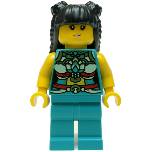 Dark Turquoise Torso (Chinese Decorations, Dark Turquoise Legs, Black Hair Long)