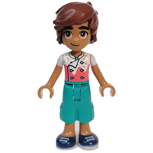 Leo (White/Coral Top, Dark Turquoise Pants)