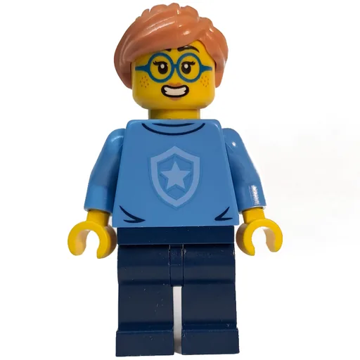 Police Officer (Sweater with Police Badge, Nougat Hair, Glasses)